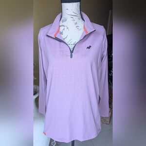 Women's Lavender French Golf Half Zip Long Sleeve Performance Shirt Size XL